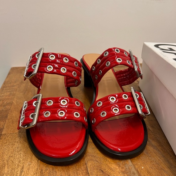 GANNI Buckle Mule Sandals Naplack *NIB*